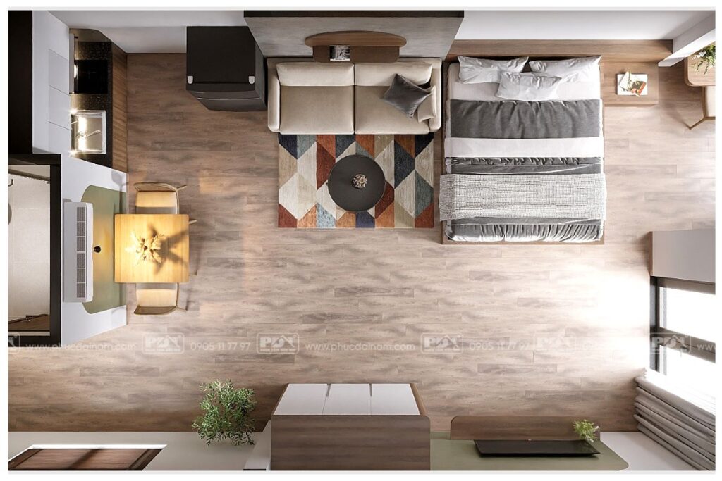 nội thất căn hộ T' Apartment