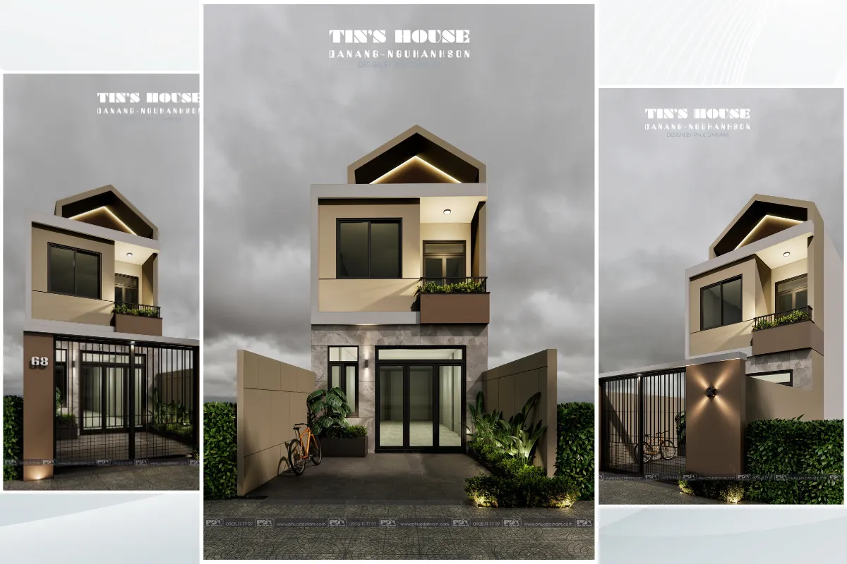|Phối cảnh mặt tiền của mẫu nhà ống 2 tầng đẹp||||||||||||||||||||||||