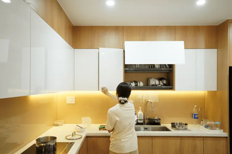 Toàn bộ hệ tủ đều được sản xuất theo kích thước thực tế của công trình