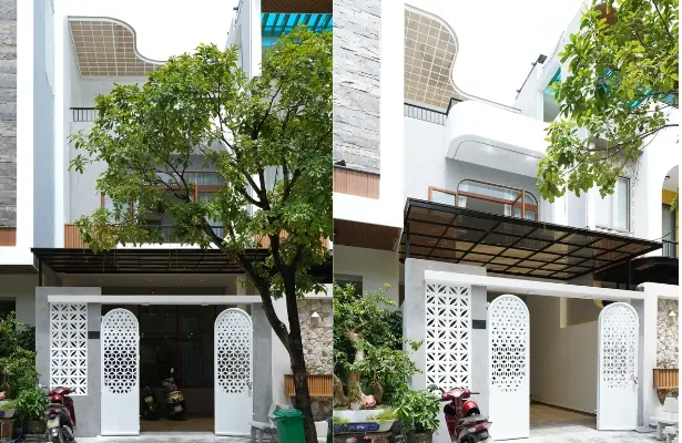 Hoàn thiện nhà phố 2 tầng 1 tum ở Hòa Xuân – Tối giản cho gia chủ trẻ