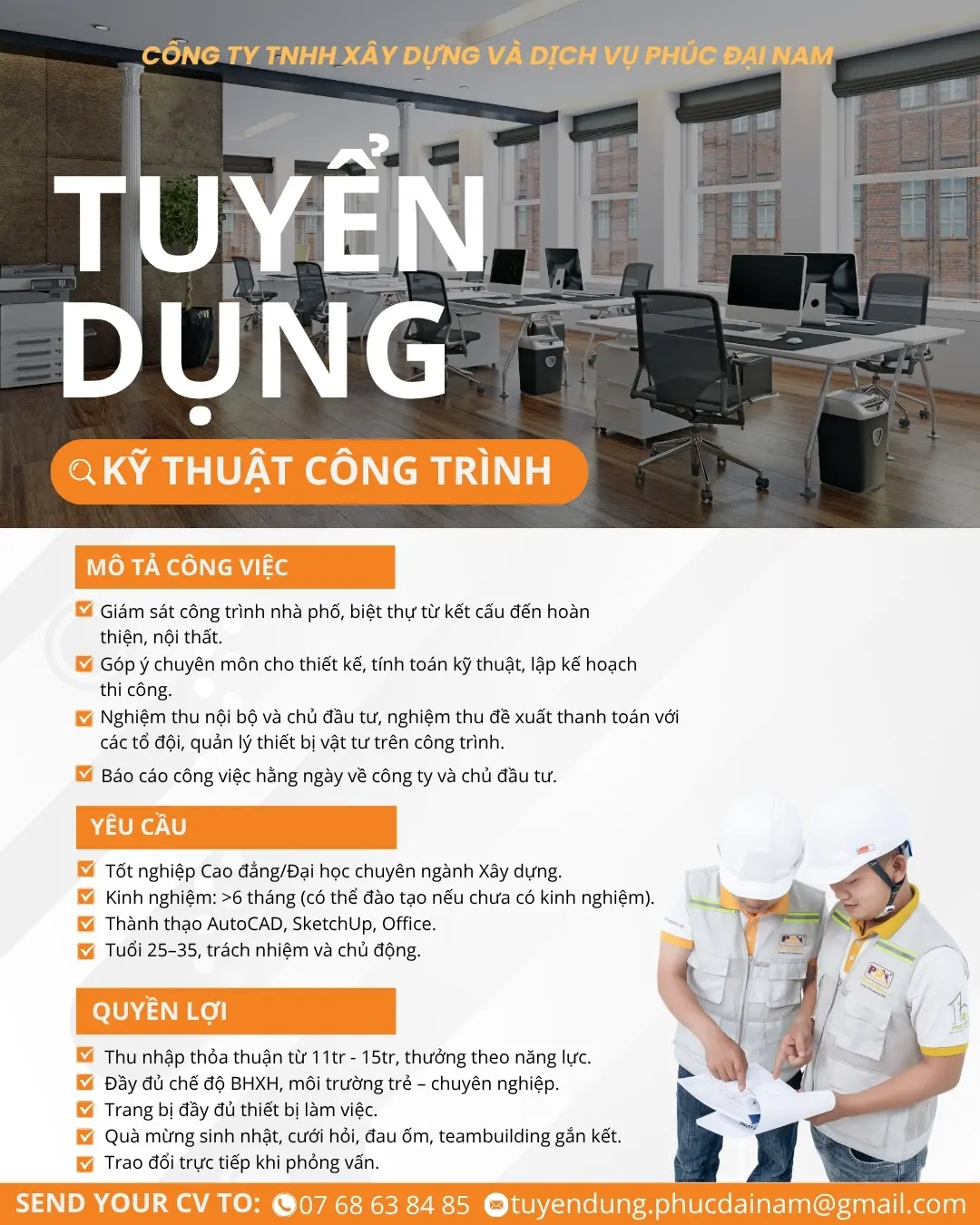 📢TUYỂN DỤNG 7/2026: KỸ THUẬT CÔNG TRÌNH