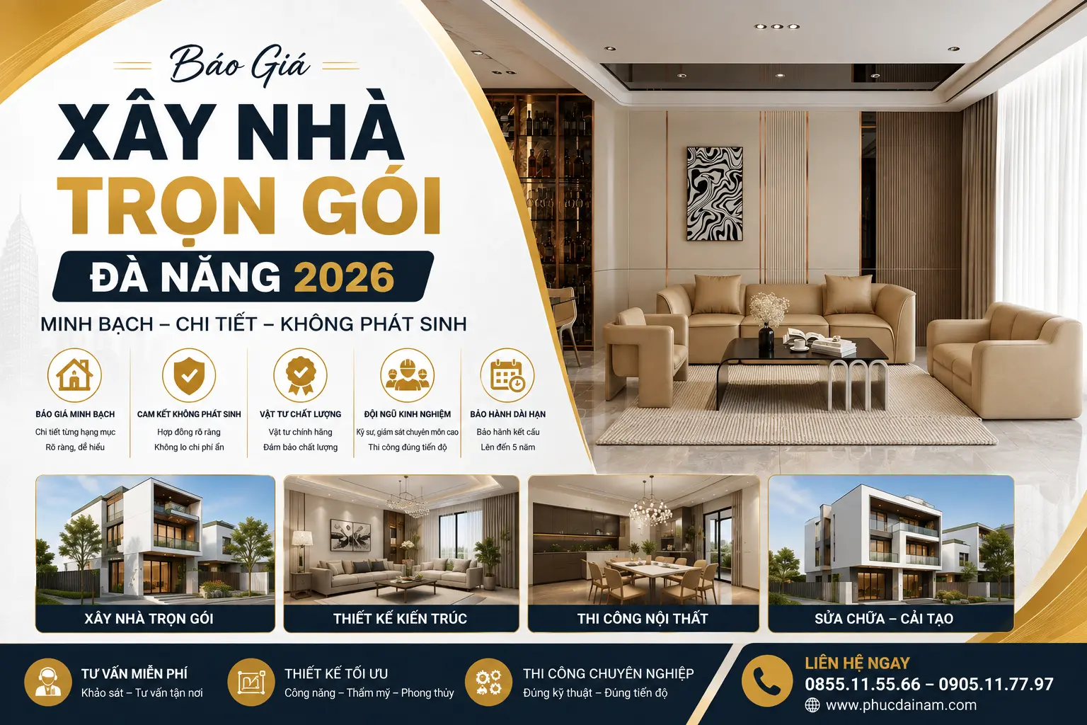 Báo Giá Xây Nhà Trọn Gói Đà Nẵng 2026 – Chi Phí & Dự Toán Chi Tiết
