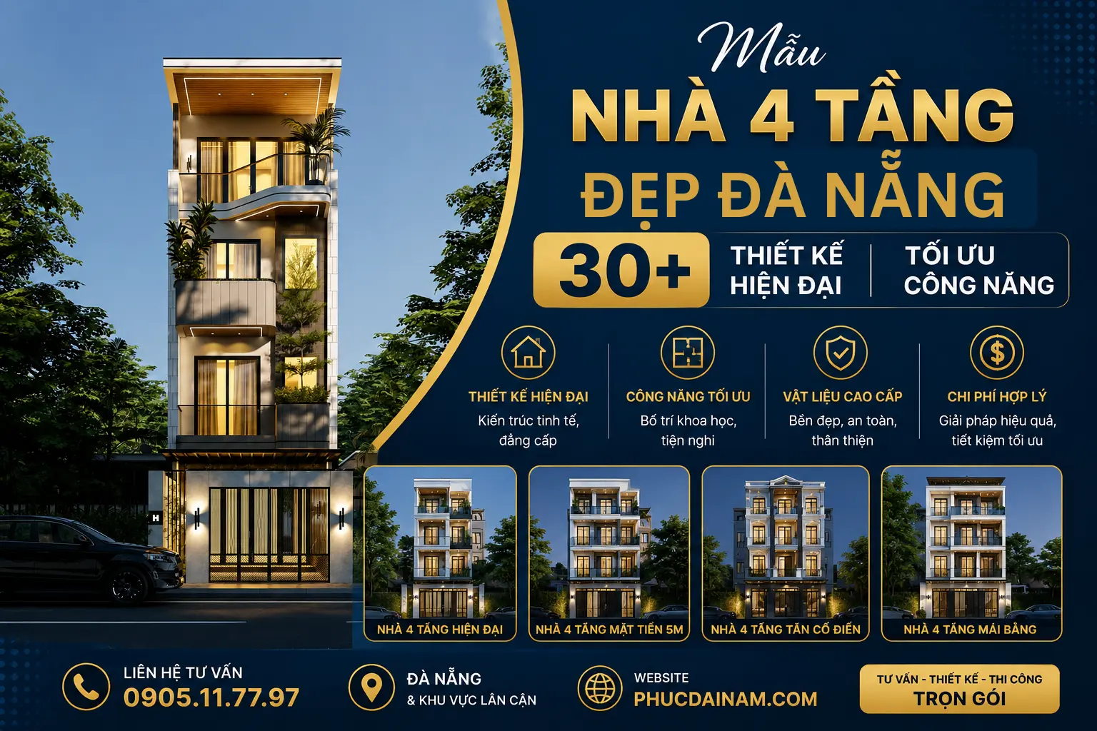 Mẫu Nhà 4 Tầng Đẹp Đà Nẵng – Thiết Kế Hiện Đại, Tối Ưu Công Năng 2 202608130705 mau nha 4 tang 1 a862