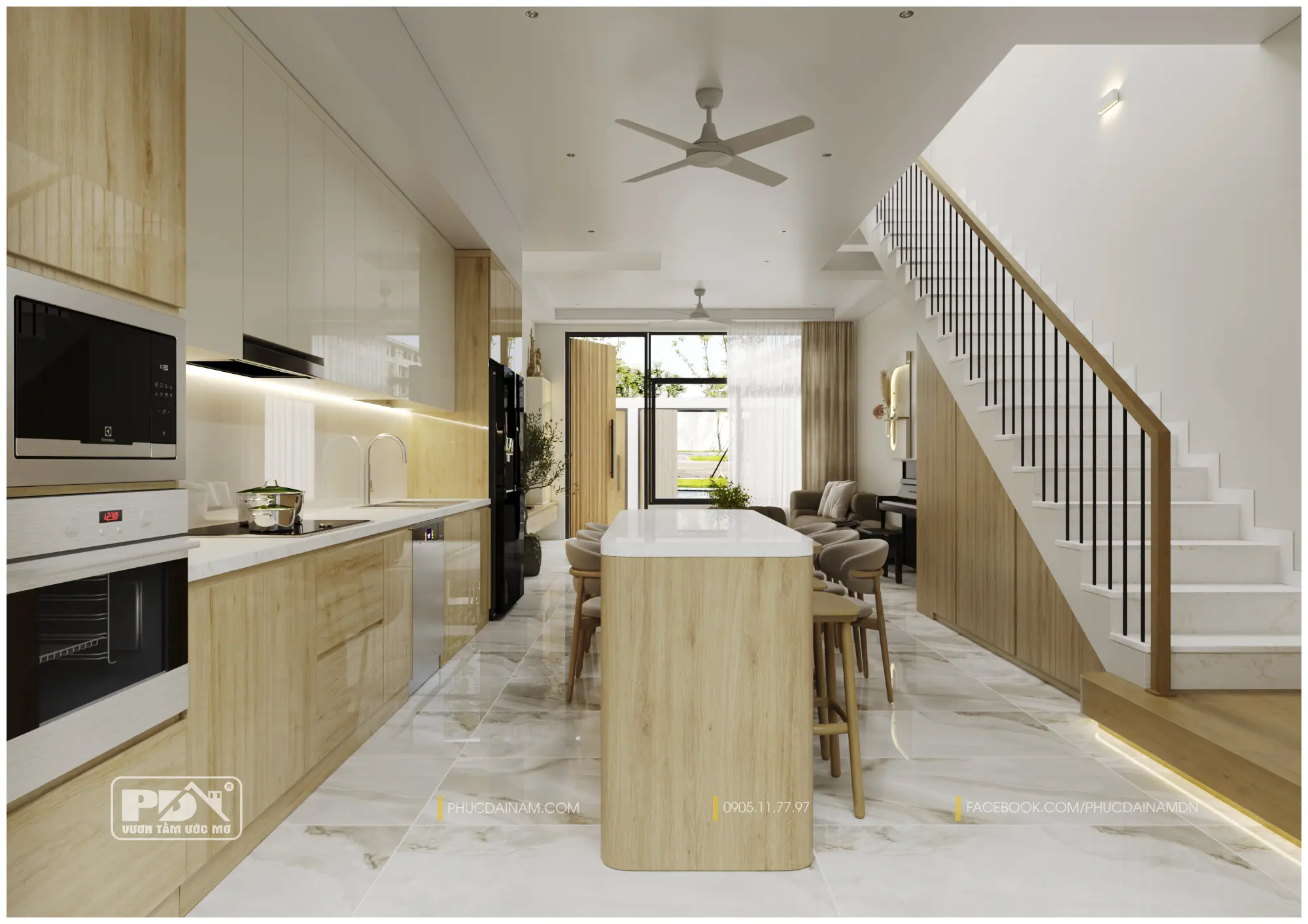 Xây Nhà Phố Đà Nẵng – Thiết Kế & Thi Công Nhà Phố Trọn Gói 9 202608170250 khach bep 5 46b4