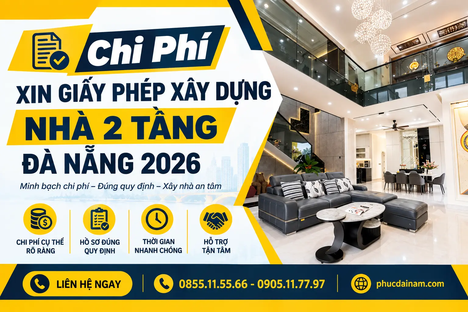 Chi Phí Xin Giấy Phép Xây Dựng Nhà 2 Tầng Đà Nẵng 2026